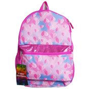 Wholesale - 17" GIRLS FOLDED HEARTS PINK/LILAC BACKPACK C/P 24, UPC: 089305523728